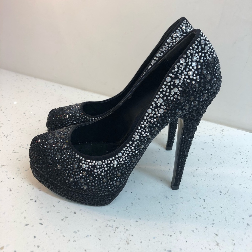 Aldo all rhinestone high heels womens size 7.5